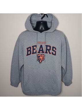 Vintage 90s Chicago Bears Adult Large NFL Hoodie Pullover Sweatshirt Gray 1999